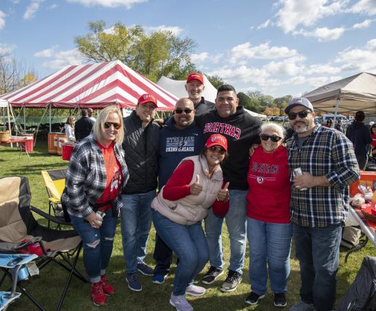 Alumni enjoy the crisp fall weather at Homecoming 2021.